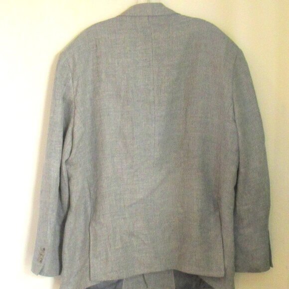 Joseph Abboud Blue Wool / Linen Blend Size 52 Regular, Double Vent, Lined  E399 - Picture 4 of 12